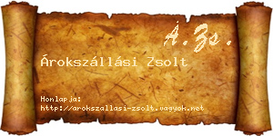Árokszállási Zsolt névjegykártya