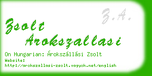 zsolt arokszallasi business card