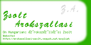 zsolt arokszallasi business card